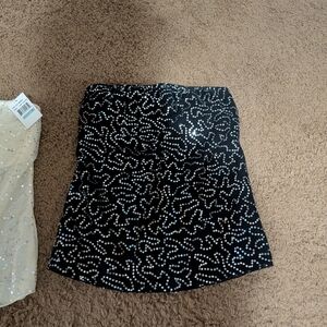 Black and Silver Embellished Women's Tube Top